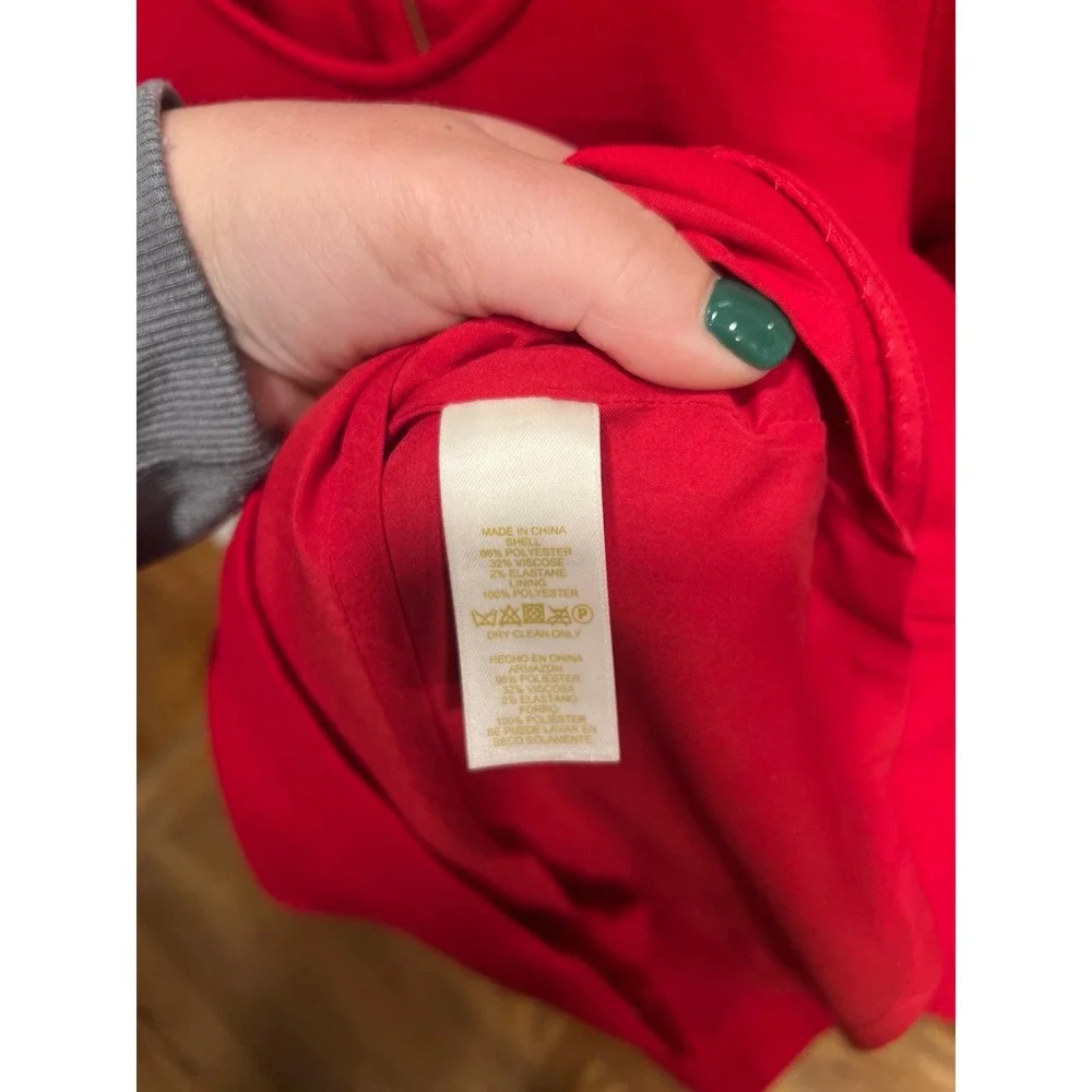 kate‎ spade peplum ruffle dress red size 14